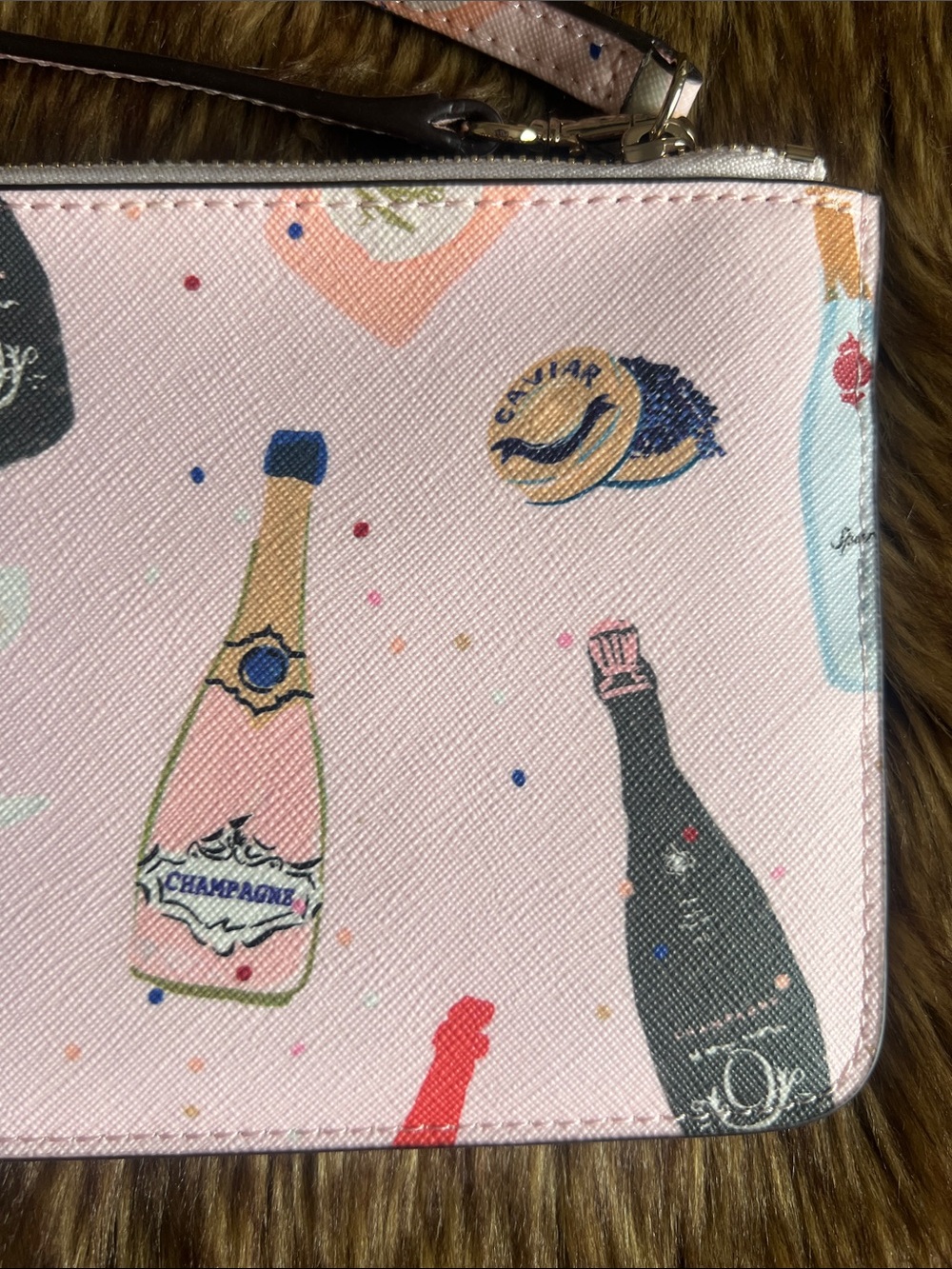 NWOT Kate Spade Pink Champagne Bottle Wristlet Clutch - Picture 6 of 9